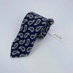 Eton Tie Mens One Size Multi Paisley Silk Classic Luxury Necktie Italy Made NWT